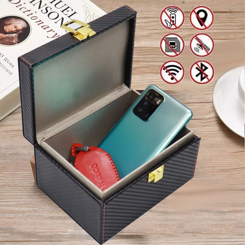 Anti-theft Car Key Blocker Box RFID Signal Protector Shielding Box Bank Card Phone Radiation-proof Safety Auto Storage Container