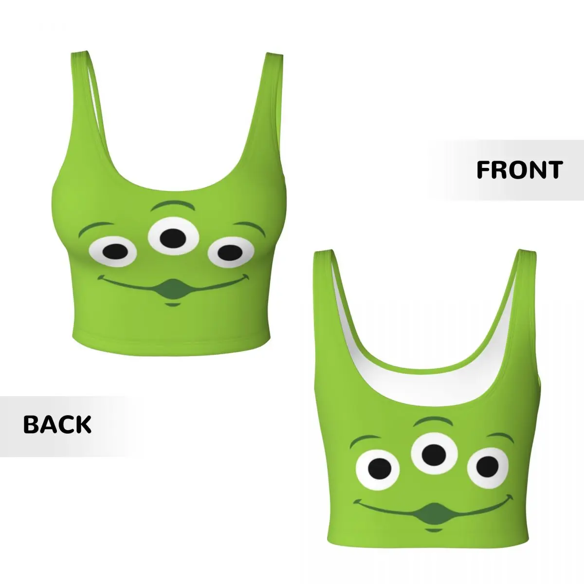 Custom Toy Story Aliens Cartoon Sports Bra women\'s High Impact Workout Yoga Crop Top