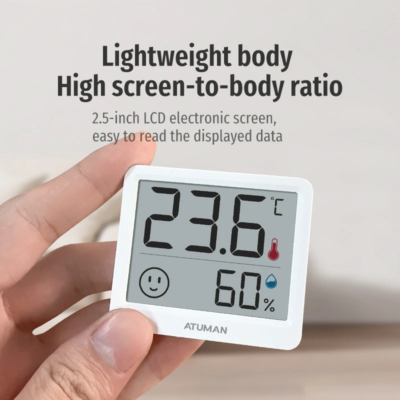 DUKA Atuman 2.5 inch LCD Electronic Digital Temperature Humidity Meter Indoor Thermometer Hygrometer Weather Sensor