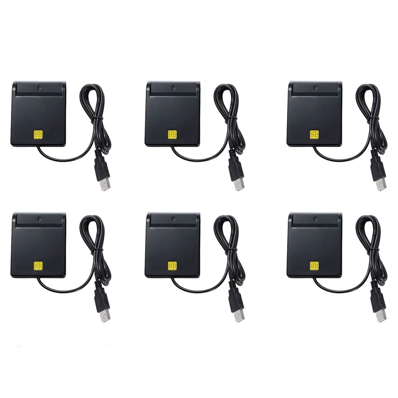 A25P 6X USB Smart Card Reader For Bank Card IC/ID EMV Card Reader High Quality For Windows 7 8 10 For Linux OS USB-CCID ISO
