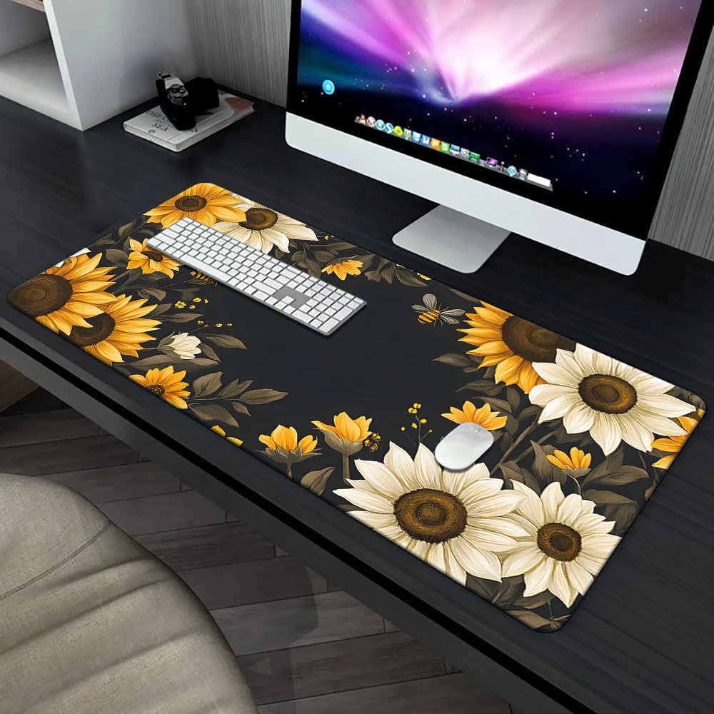 

Игровой коврик для мыши XXL Sunflower, большой, нескользящий, с резиновой основой, с точной фиксацией края, настольный коврик для офиса, ноутбука, ПК, аксессуары, 1 шт.