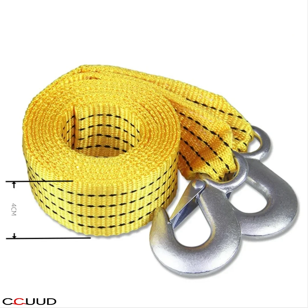 جديد سوبر قوية النايلون مزدوجة حبل مسطح حبل سحب الفلورسنت للسيارات حبل زائدة قوي الطول الإجمالي 4 أمتار #5