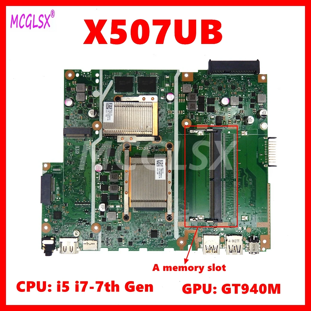 

X507UB Mainboard For ASUS X507UA X507UB X507UAR Y5000UB X507UF Laptop Motherboard With i5 i7-7th Gen CPU GT920MX-V2G GPU