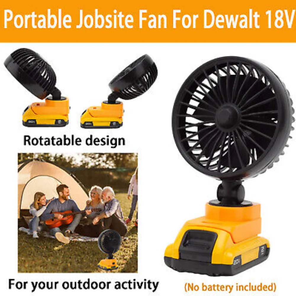 Portable camping fan operation site fan suitable for Dewalt 18V 20V lithium battery power supply brand new