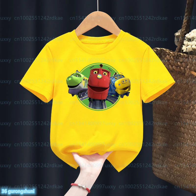 New Children'S Tshirt Small Truck Animation Chuggington Graphic Print Boy T-Shirt Fashion Cartoon Boy Clothes Short-Sleeved Tops