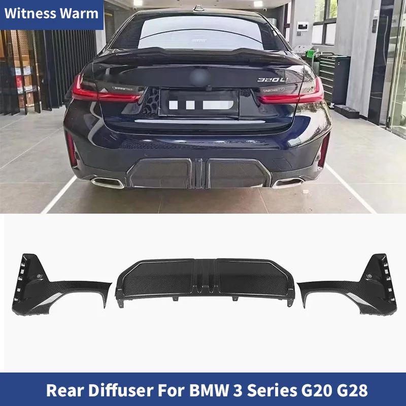 

For BMW 3 Series G20 G28 LCI Carbon Fiber FRP Rear Diffuser Bumper Lip Spoiler MP Style 2023+