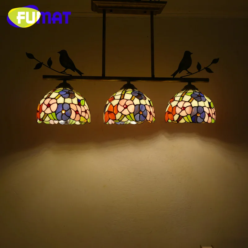 FUMAT Tiffany style stained glass vintage Pendant lamp chandelier for living room hanging LED lamp balcony corridor decor lamp