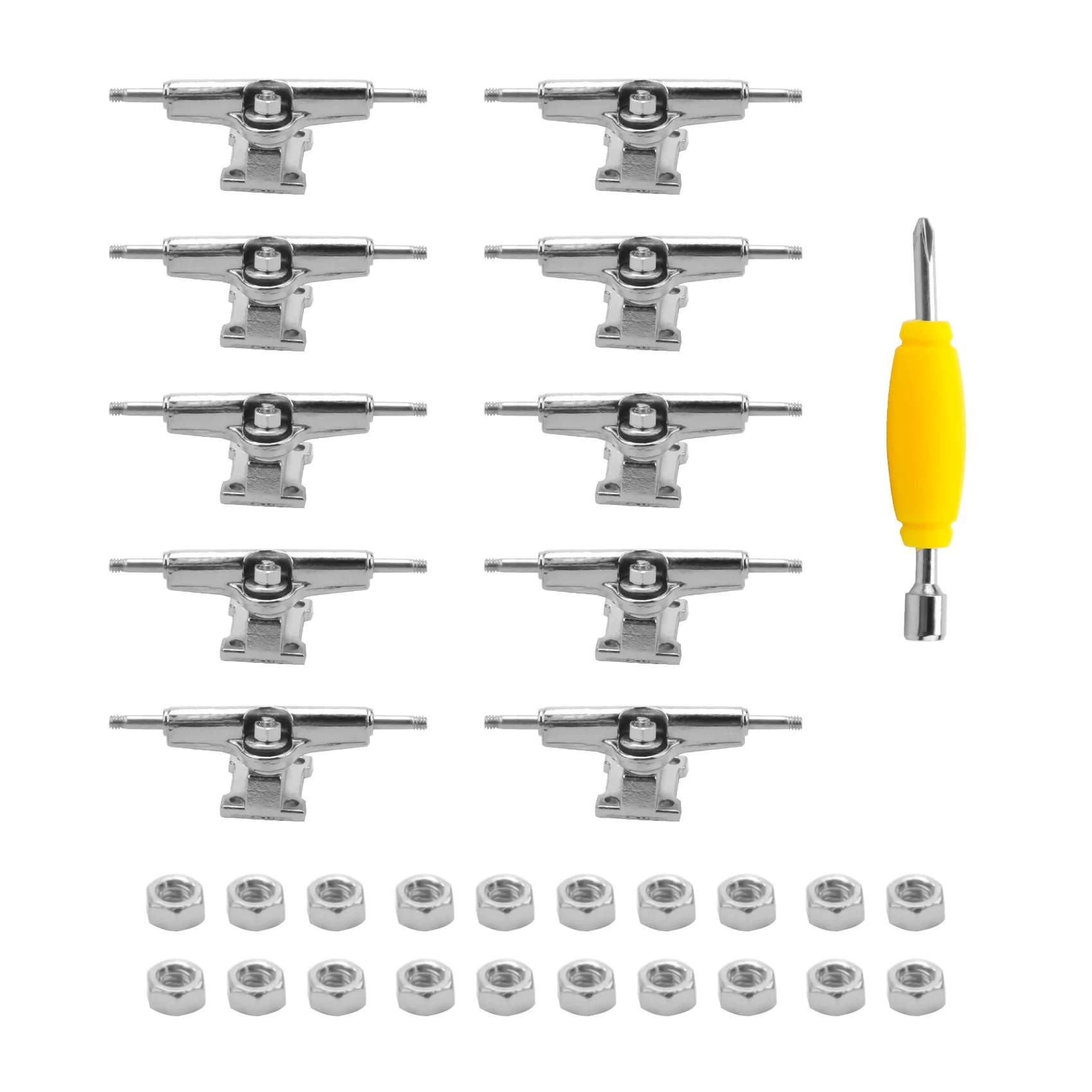 10 Uds. De camiones con diapasón de 29mm, cubierta de monopatín para dedo con tuercas con llave, destornillador para patinetas de dedo