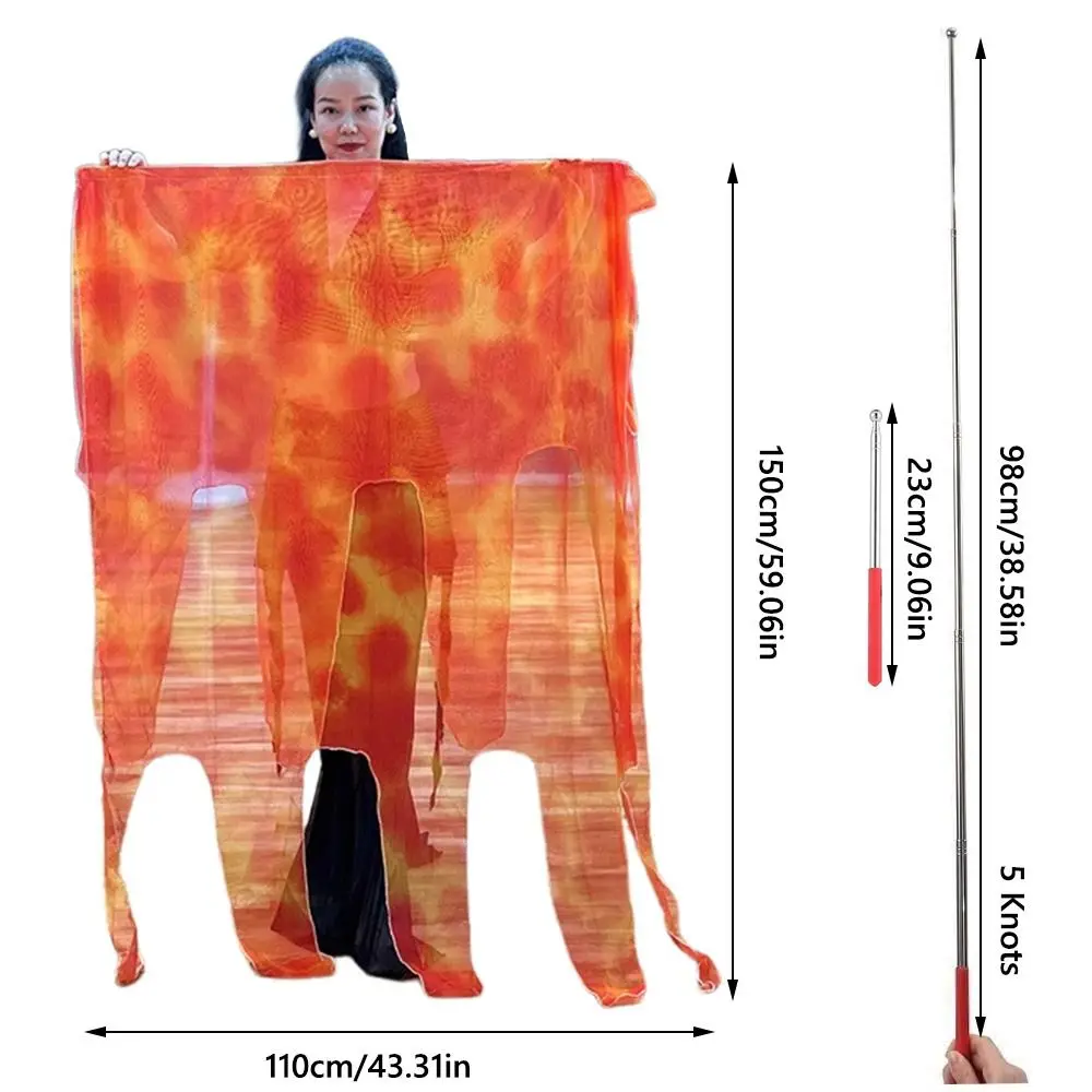 with Telescopic Sticks Belly Dance Accessories Props Multicolor Scalable Rods Semi-circular Flags Lightweight Dance Props
