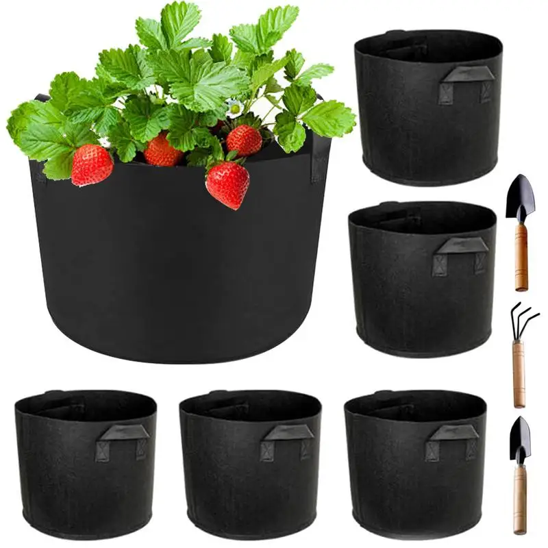 

6PCS Plant Grow Bags 5 Gallon Potato Grow Bags Gardening Bags With Handles Breathable Plant Growing Bags For Fruits & Vegetables