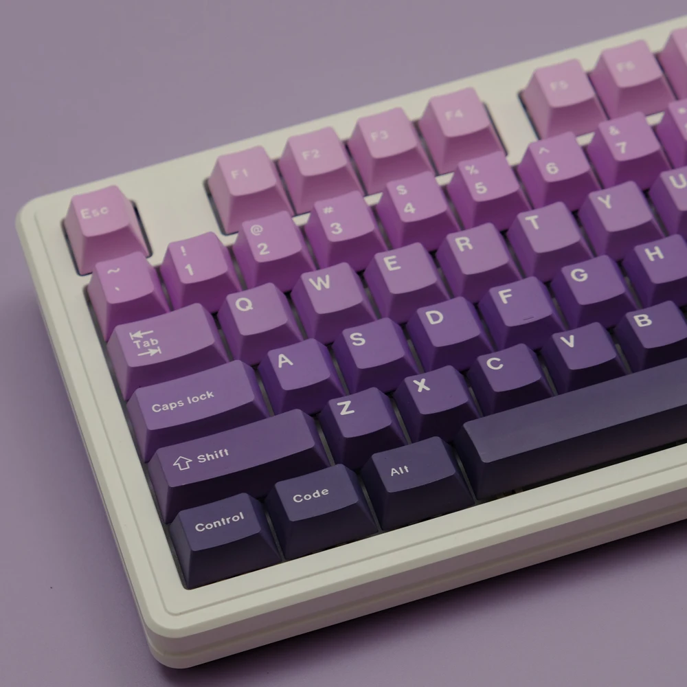 1 Satz lila Farbverlauf Tasten kappe Kirsch profil Tasten kappen pbt Farbstoff Sublimation Tasten kappe für mx Schalter mechanische Tastatur