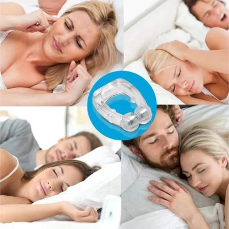 Silicone Magnetic Anti Snore Stop Snoring Nose Clip Sleep Tray Sleeping Aid Apnea Guard Night Device 1/4PCS