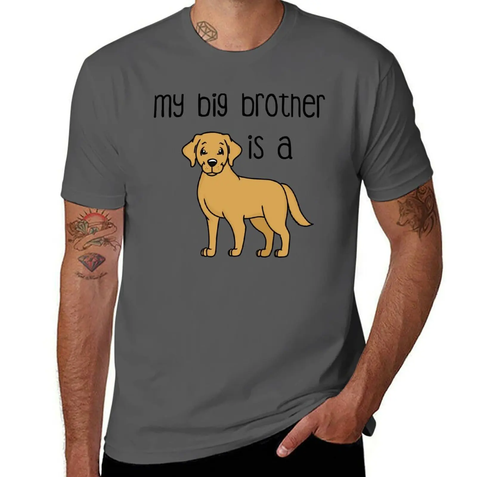 

My Big Brother - Yellow Lab футболка мужская футболка хлопок 100% мужские футболки с рисунком мужская футболка хлопок футболка высокого качества