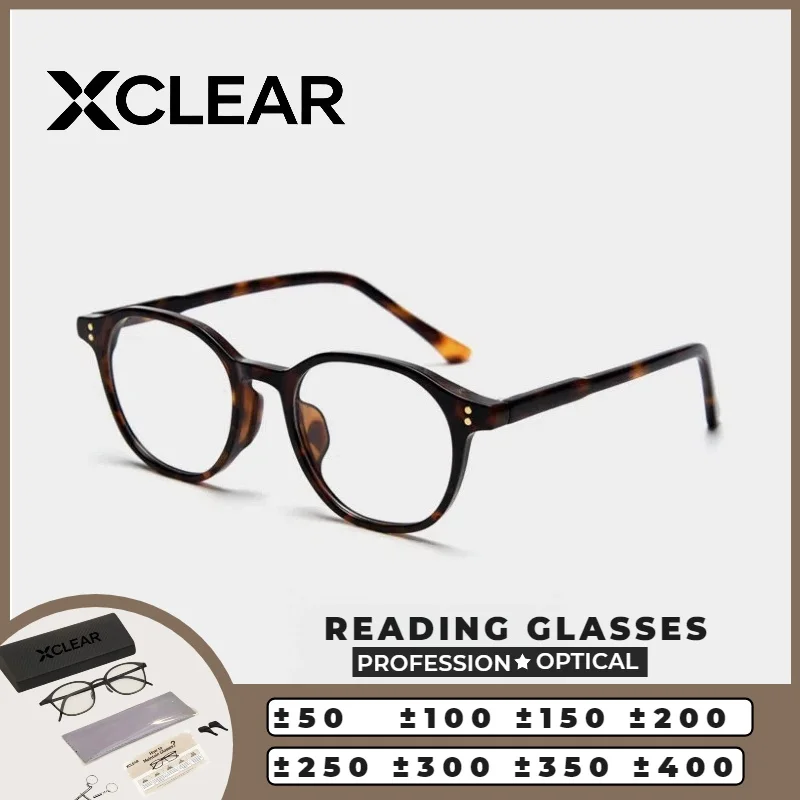 

XCLEAR Optical Anti Blue Ray Myopia Progressive Prescription Eyeglasses Reading Glasses Skinny Round Vintage Ultralight