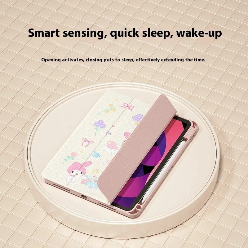 حافظة My Melody لجهاز iPad Funda ipad 8/9/10 10.2in A16 11in غطاء لوحي Air 4 5 10.9in M2 M3 Pro 4 5 6 12.9in M4 حافظة واقية