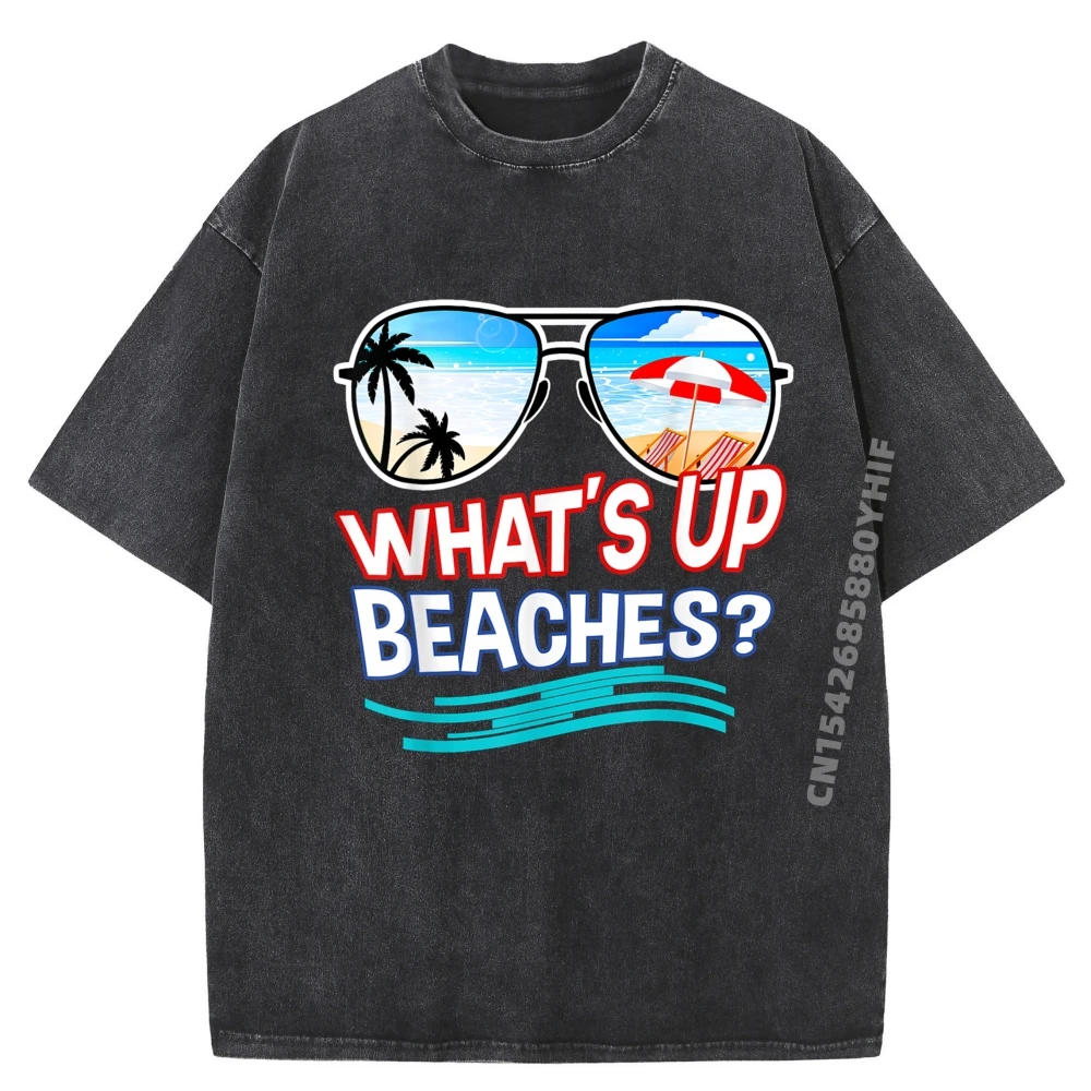 

Забавные пляжные вещи Whats Up, одинаковая уличная одежда для семейных каникул Camisetas De Hombre, крутая модная стираная рубашка