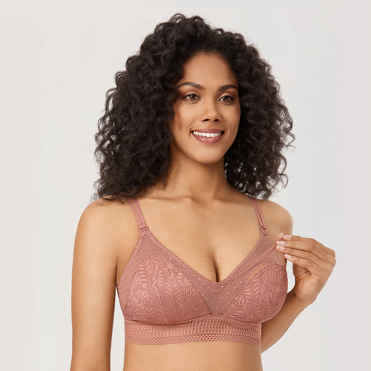 ALTERLace Soutien-Gorge d'Allaitement Sans Fil Bralette Pour Femmes Grossesse Sexy Double Sangle Allaitement Sans Fil Légèrement Doublé S-XL