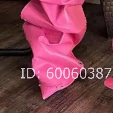 omen Slouchy leather knee-high boots Pointed Toe Stiletto Heel Rivet Decor Fashion winter Street style back zipper boots