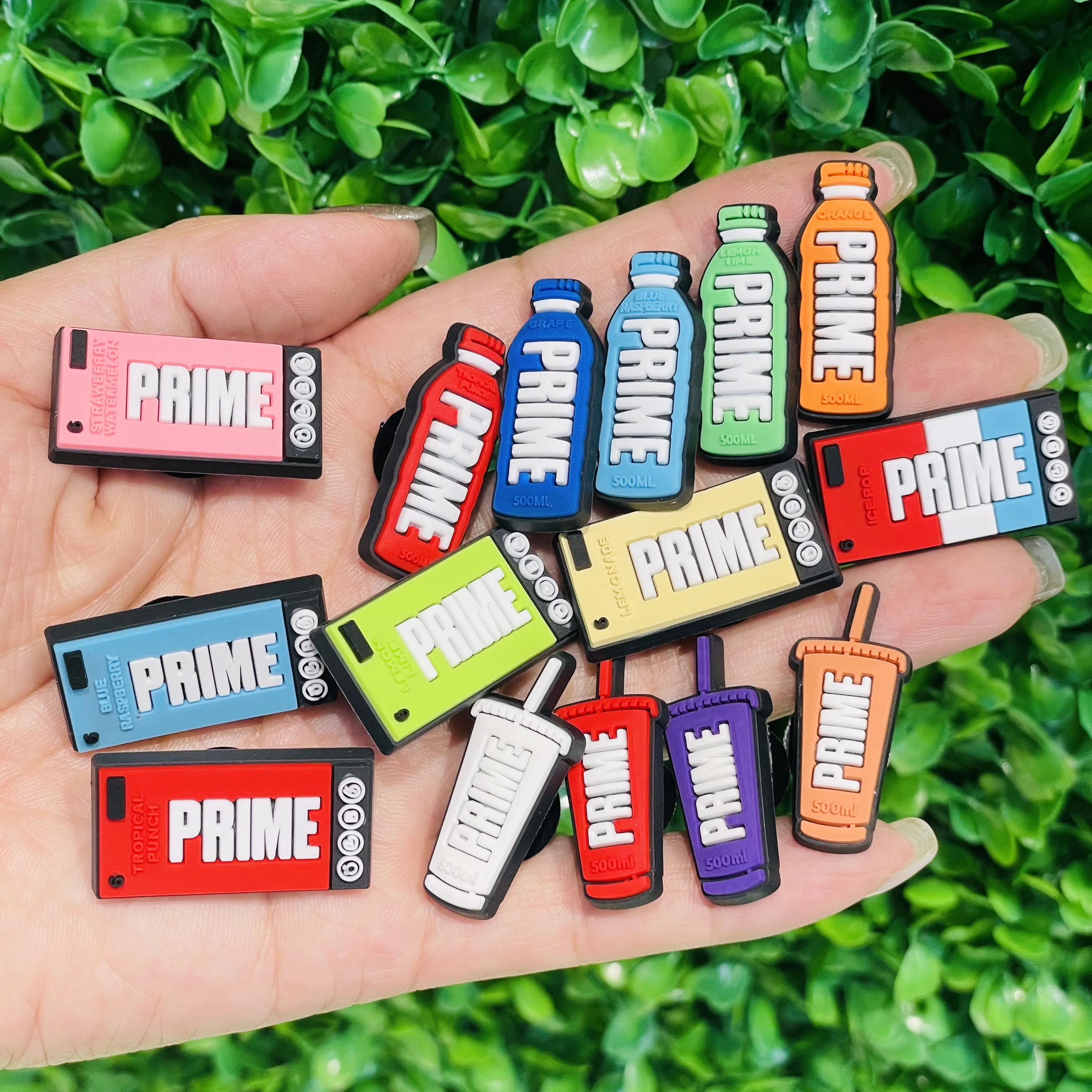 15pcs/set Prime Drink Bottle Shoe Charms PVC DIY Decoration Sandal Shoes Accessories for Kids Gifts Fit Wristband