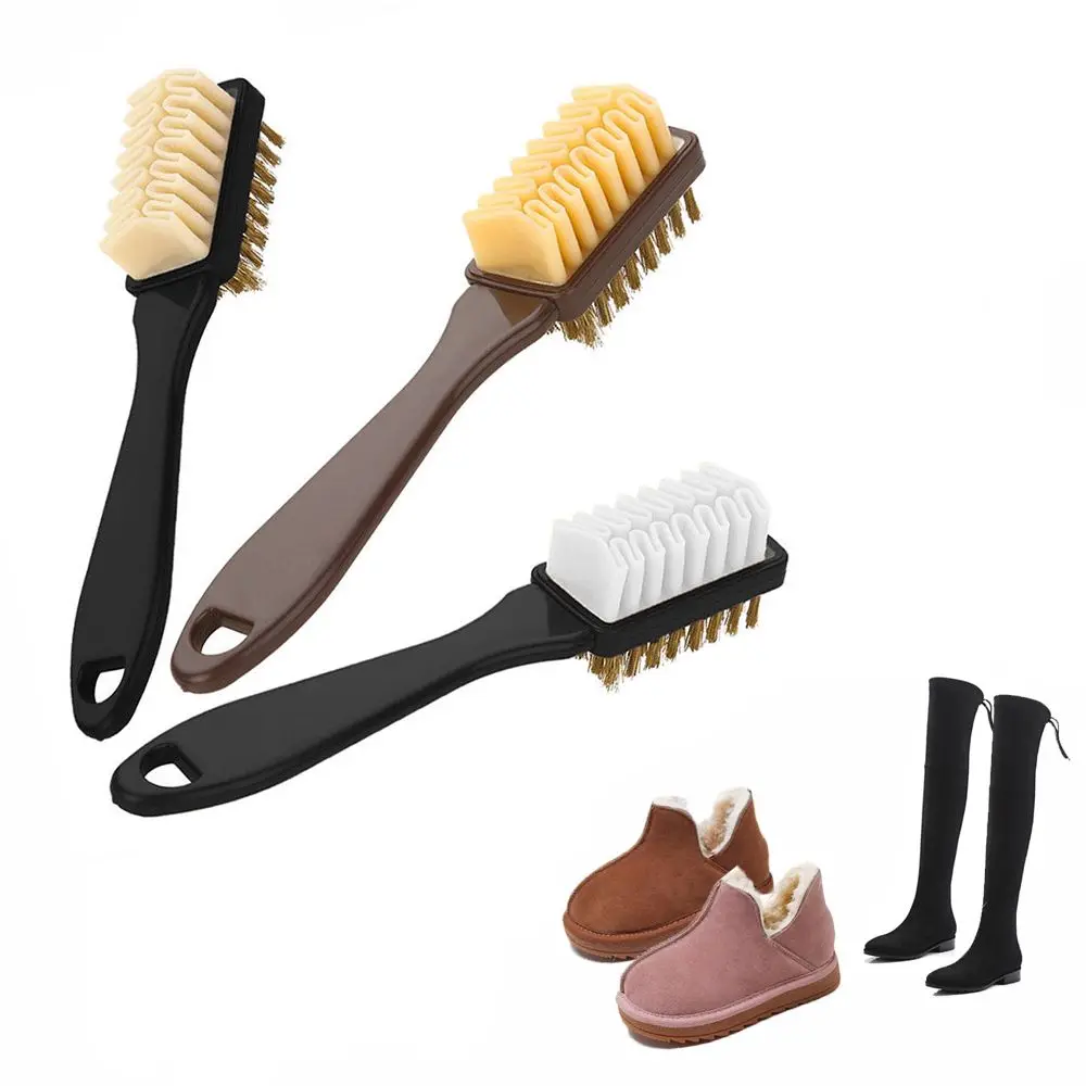 2-side Cleaning Brush Kit For Suede Leather Nubuck Shoes Boot Cleaner Stain Dust