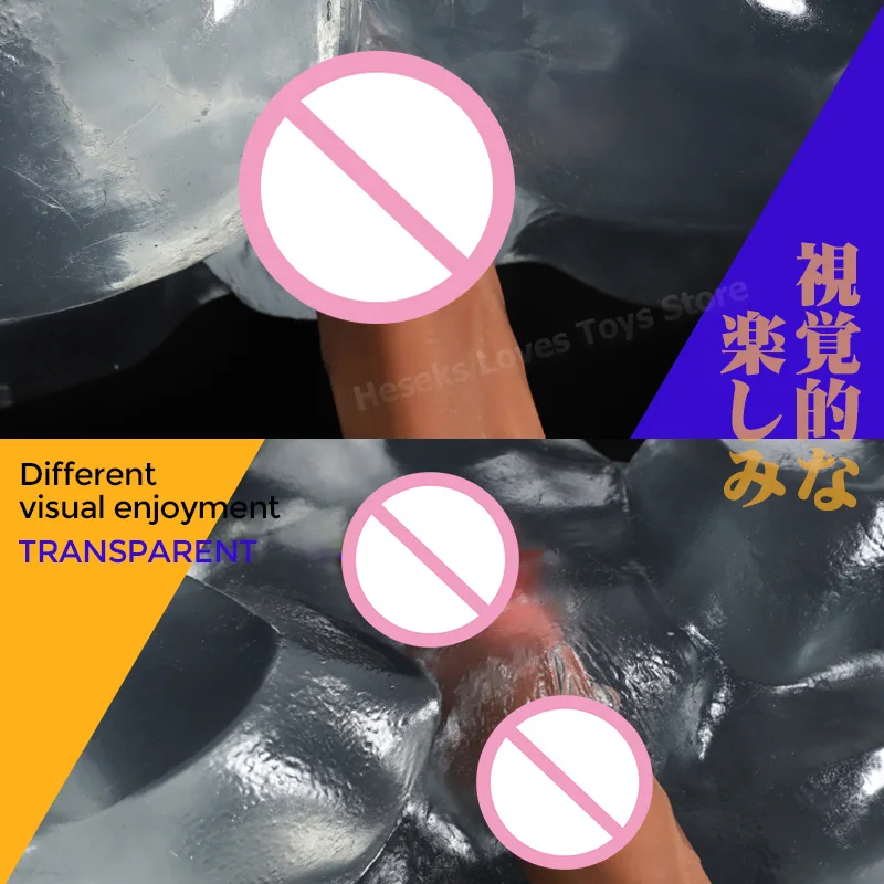 HESEKS Transparent Butt Sex Toys for Men Artificial Vagina Anal Channel Pocket Pussy Male Masturbrator Buttocks Masturbation Toy