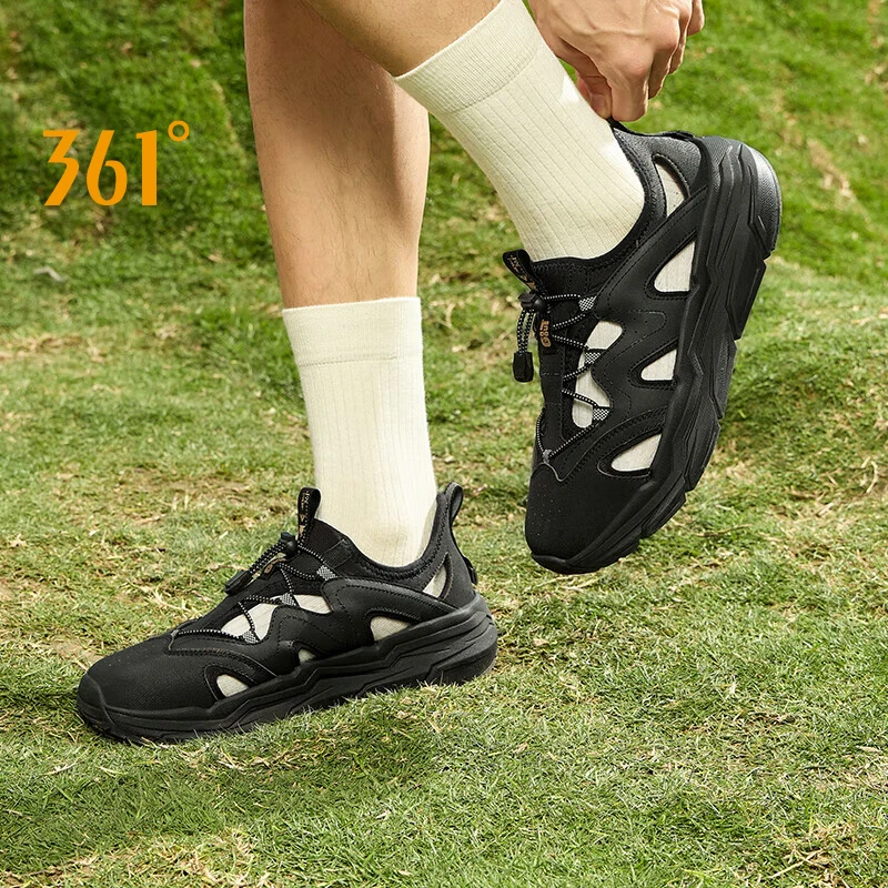 361 Degrees Men Hole Shoes Summer Outdoor Wear Beach Breathable Non-Slip Sandals Slippers Amphibious Grip Male Sneaker 672426703