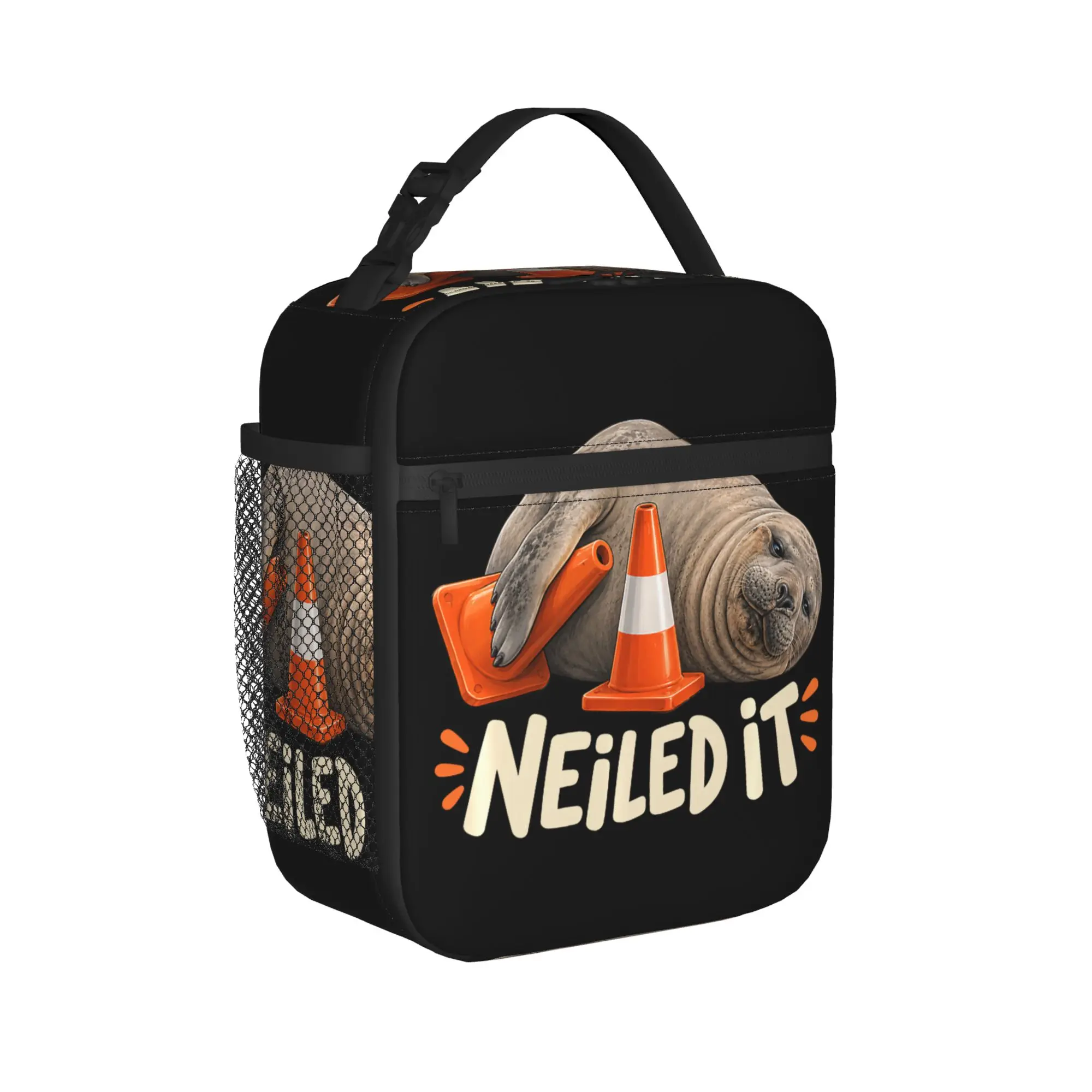 Neil The Seal Funny Elephant Seal Meme Thermal Insulated Lunch Bags for Work  Portable Food Bag Cooler Thermal Lunch Boxes