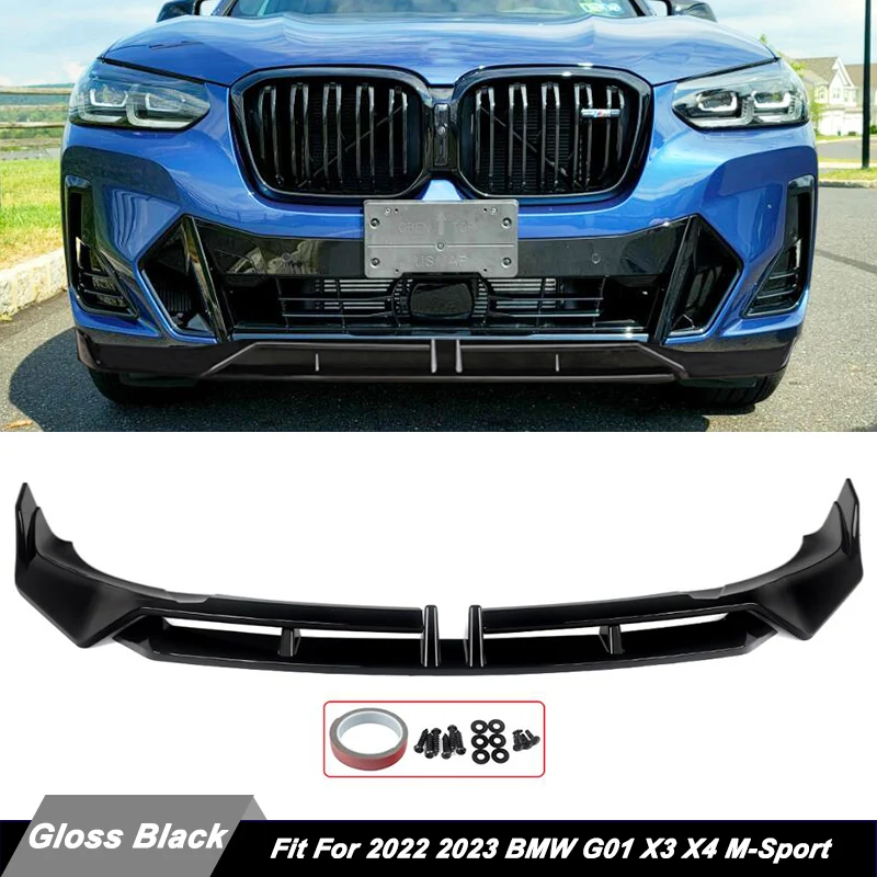 Magickit Frontstoßstange Karosserie-Kit für BMW G01 X3 X4 M-Sport LCI 2022 2023 Auto-Lippe Spoiler Splitter Diffusor Karosserieteile