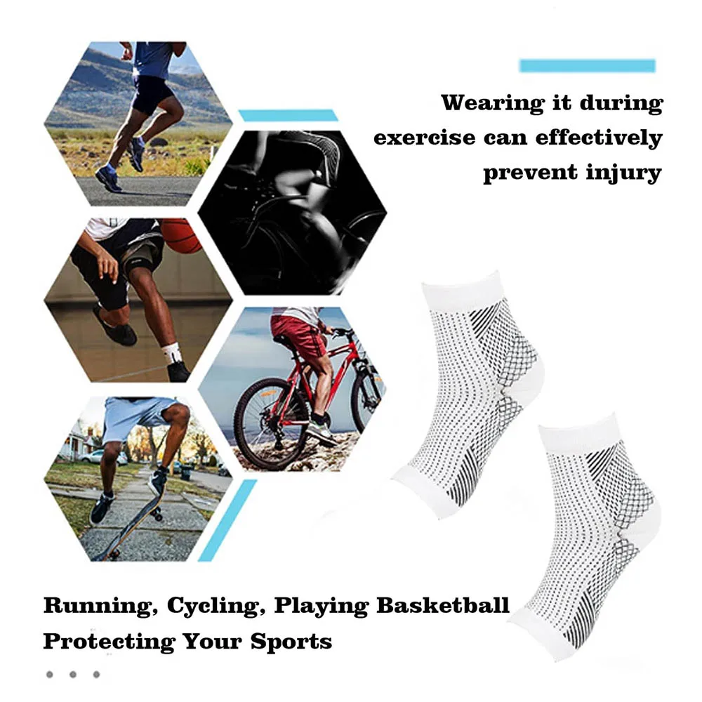 1Pair Neuropathy Socks Ankle Protector Anti Fatigue Compression Foot Sleeve Support Brace Socks Exercise Sports Protective Gear