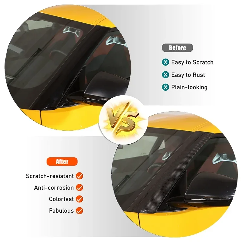 Для Toyota GR Supra A90 2019-2024 внешние детали из настоящего углеродного волокна, оконная стойка автомобиля, декоративная рамка, наклейка, автомобильный аксессуар