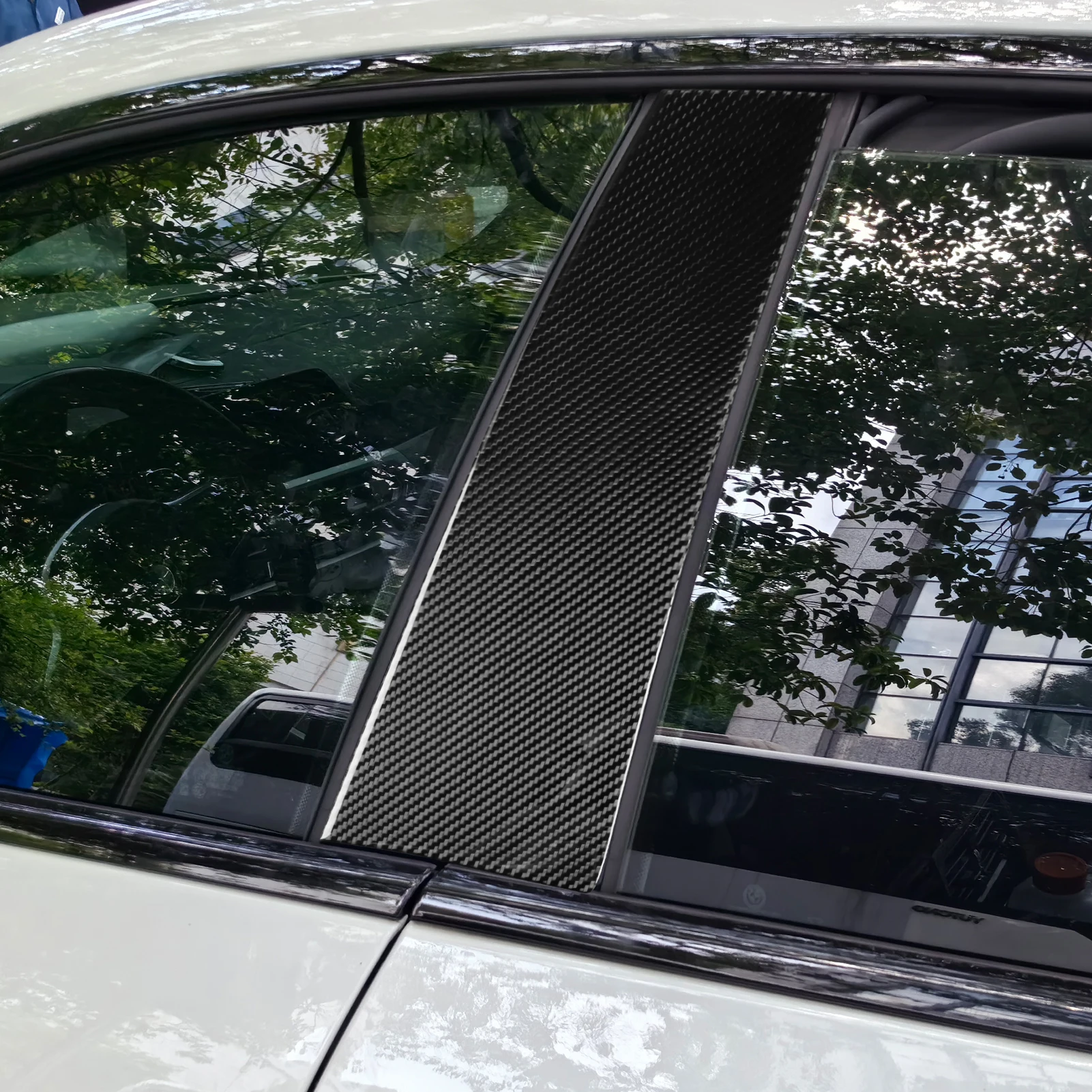 Carbon Fiber B-pillar Door Post Panel Interior Cover Trim  Modified Sticker Car Accessories For BMW 4Series M4 G26 2021+ 4 Door