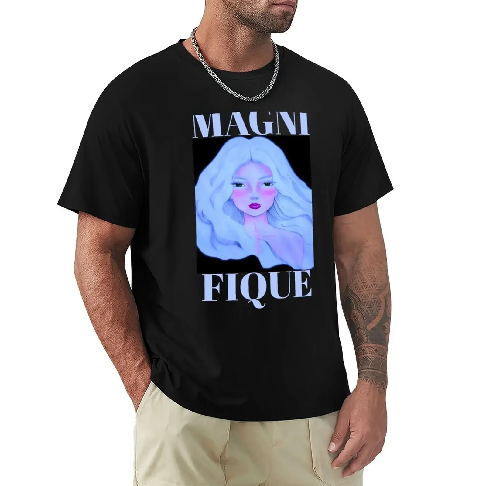 MAGNIFIQUE - beautiful new portrait art by CoolCleverCute (blue) T-Shirt cute clothes sports fans mens clothes