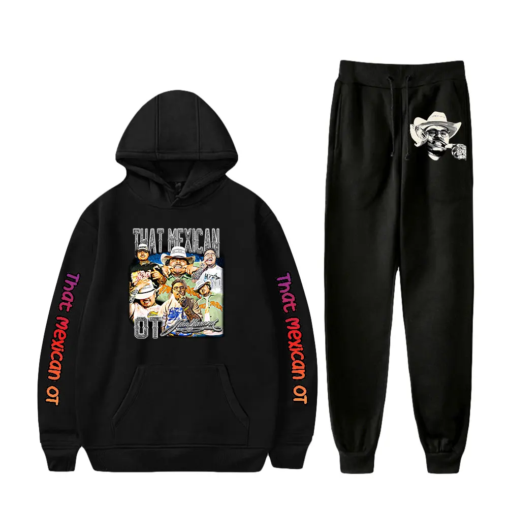 

That Mexican OT Rapper Merch Pullover Hoodie Jogger Pants Two Piece Set Sweatshirts+Sweatpants Women Men's Set