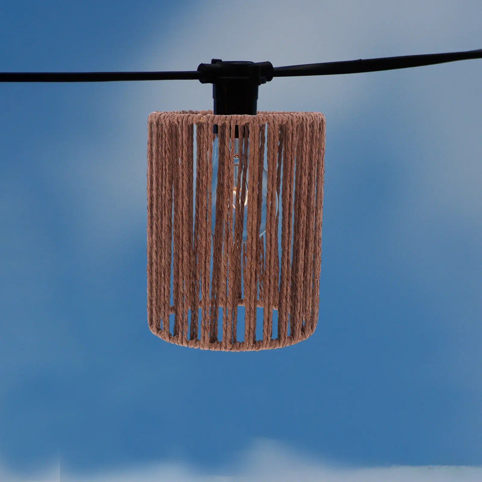 

Миниатюрный цилиндрический абажур из бумажной веревки ручной работы в стиле бохо для подвесных, потолочных, напольных светильников и люстр (замена)