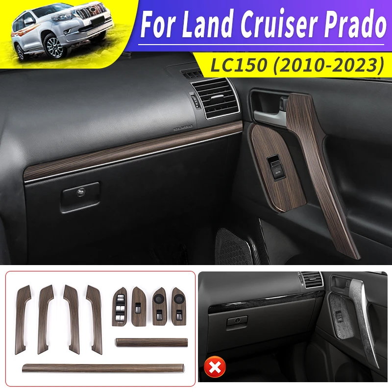 

For Toyota 2010-2023 Land Cruiser Prado LC150 150 Wood Grain Door Handle Armrest Interior Upgrade Accessories Replacement Parts