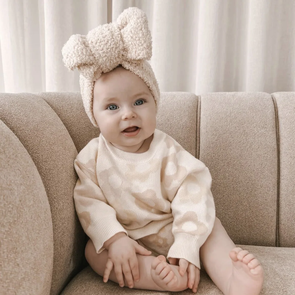 Herbst Winter Lamm Fleece Bogen Haarband Kind Foto Dekor Entzückende Stirnband Mädchen Multifunktions Haarband Baby Haar Zubehör
