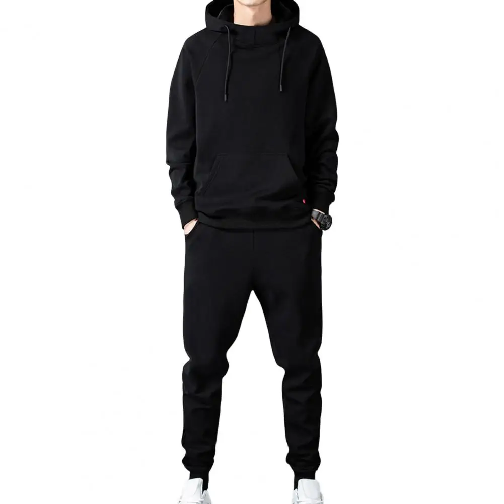 Autumn Winter Men\'s Fashion Hooded Sweatershirt Sets Warm Hoodies And Pants Two Piece Set Men Sport Tracksuit