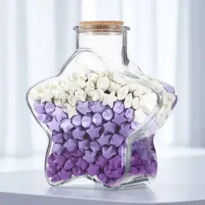 

1Set Wishing Bottle Decor Origami Star Paper Strips for Girls Room Romantic Gifts Him Kids Handcraft Activity Set