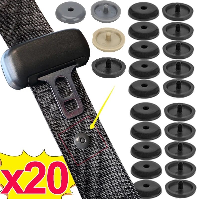 1-20Pc Car Safety Seat Belt Limiter Buckle Clip Seatbelt Stopper Button Retainer Black Automobile Interior Seat Belt Accessories