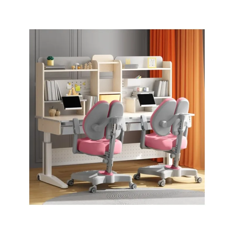 

Children's study table 1.6 meters twin writing table chair set desk