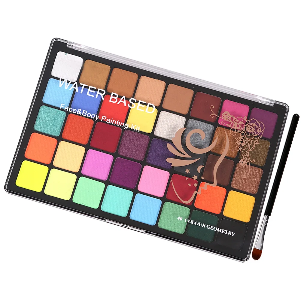 Zestaw do malowania twarzy, farby do ciała aktywowane wodą, kolorowe, dla dzieci i dorosłych, na festiwale, Halloween, bezpieczne, nietoksyczne, łatwe do czyszczenia.