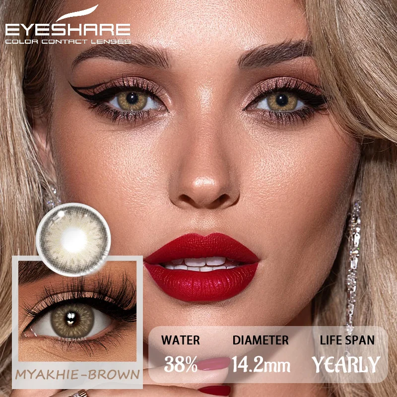 EYESHARE 1Pair Colored Contact Lenses for Eyes Brown Natural Eye Lenses Gray Contacts Green Lenses Fashion Blue Lenses Yearly