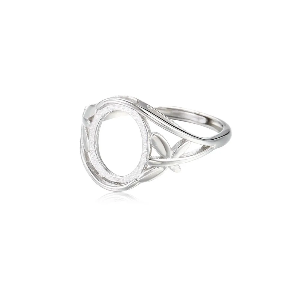 Ring Base for 10x12mm Oval Cabochons Ring Setting Gold Plated 925 Silver Adjustable Ring Blank RB416S