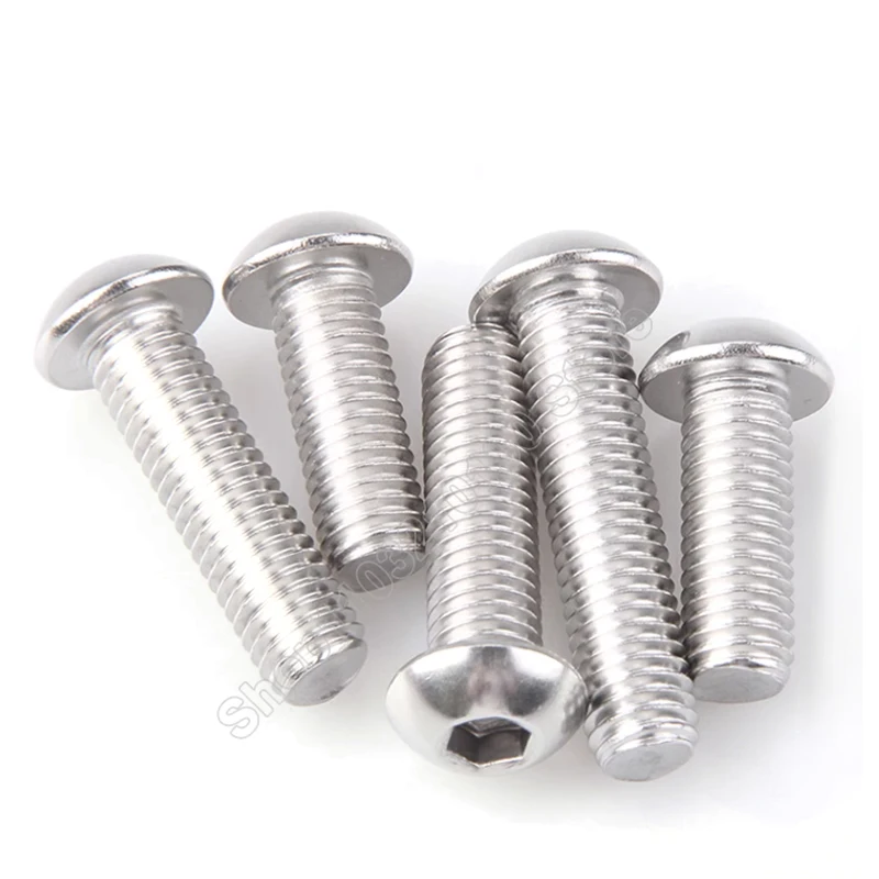 316 A4 Stainless Steel High Quality M3 M4 M5 Marine Grade Hexagon Hex Socket Round Head Button Head Allen Screw Bolts L 4-60mm