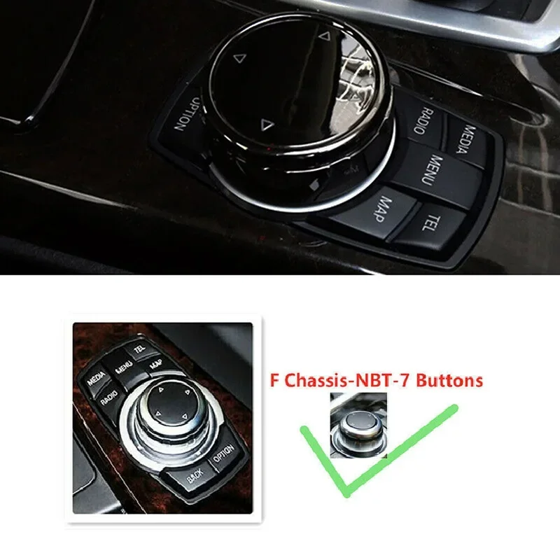 Car Multimedia Button iDrive Knob Cover Trim Decoration Sticker ABS for BMW 1/3/5 Series F10 F20 F30 NBT Controller Only