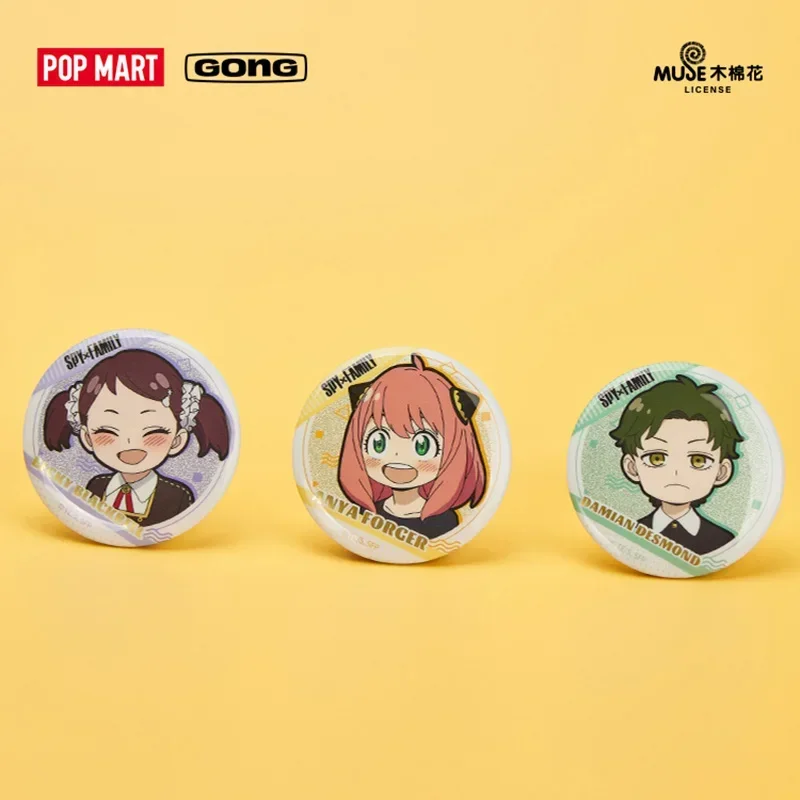 POP MART Spy Family Anya's Partner Series Double Flash Badge Toys Doll Cute Anime Figure Desktop Ornaments Gift Collection