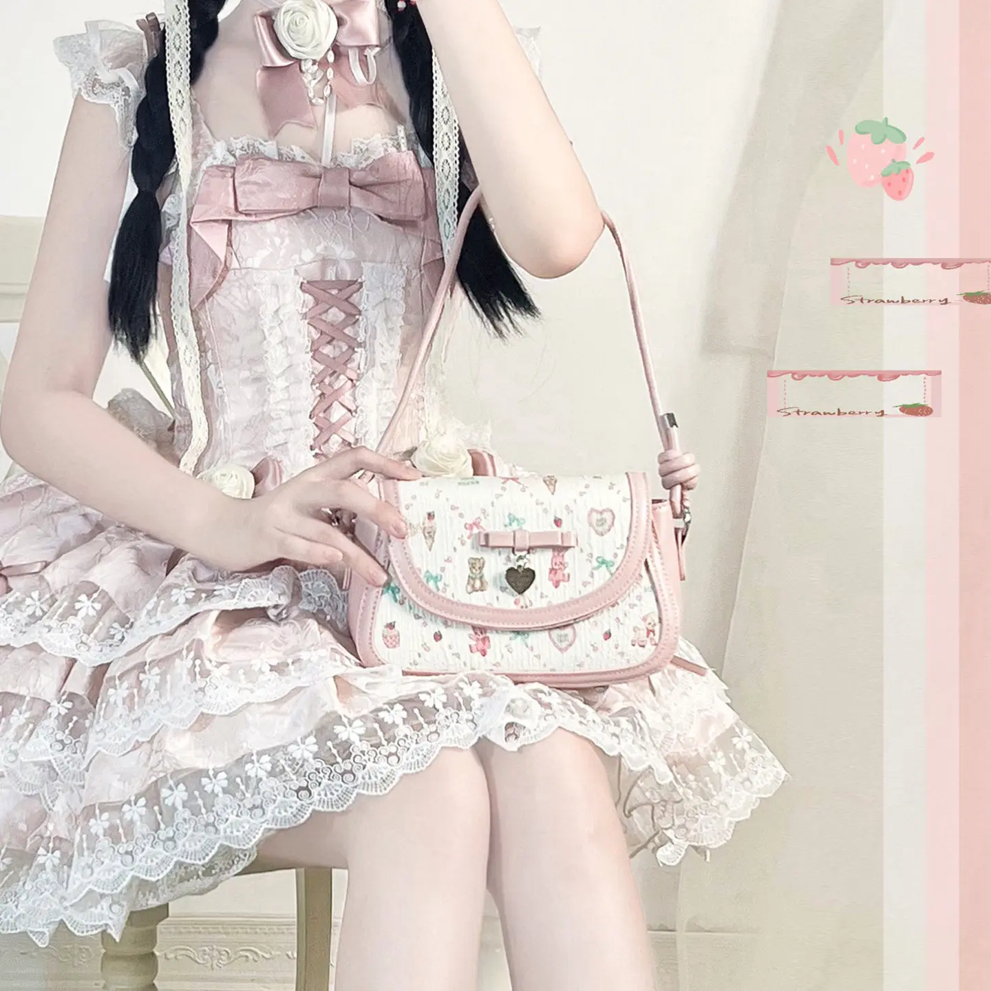 

Оригинальные повседневные универсальные сумки-мессенджеры, мягкие сумки для девочек, милая студенческая милая сумка в стиле Лолиты для девочек с героями мультфильмов, женская сумка на плечо в студенческом стиле