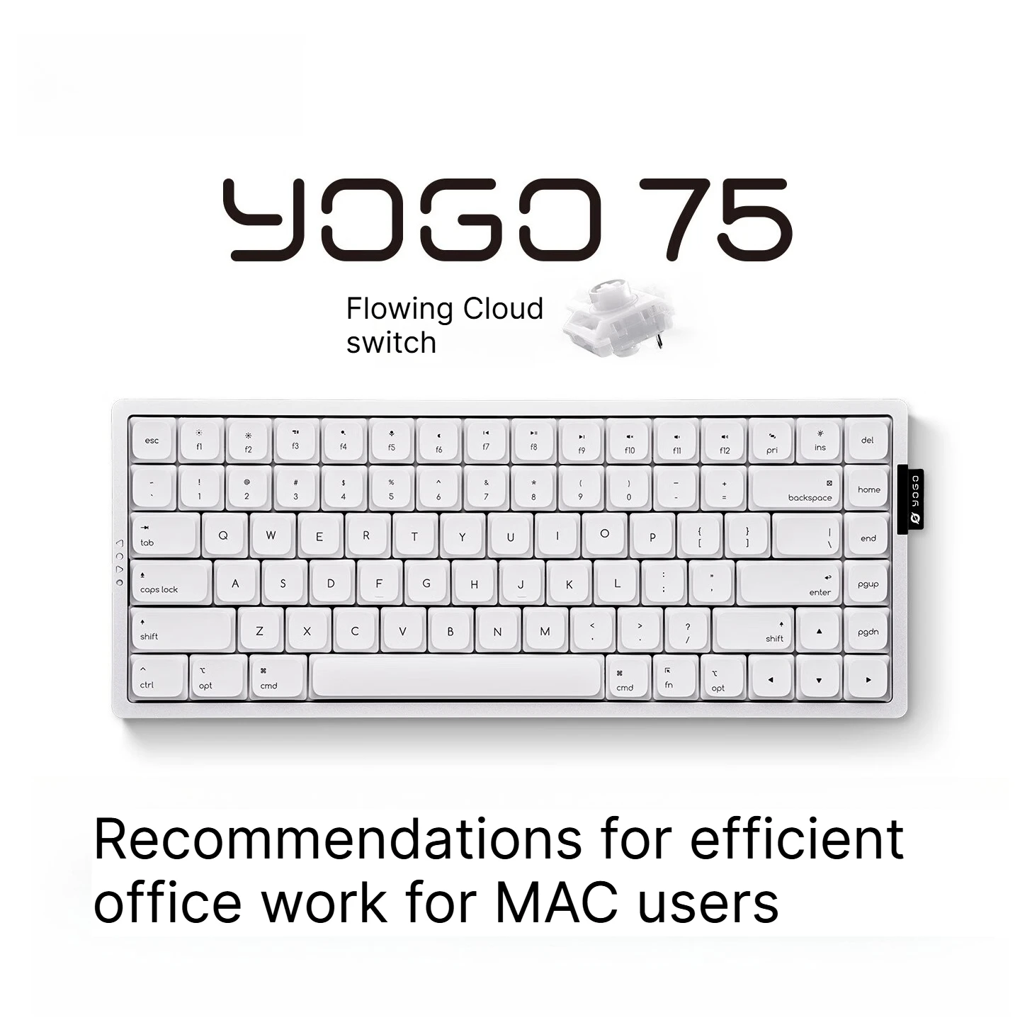 ATKYOGO75 Low Profile Mechanical Keyboard Customized Tri Mode Wired Hot Swap Aluminum CNC RGB E-sports Gaming Office Keyboard