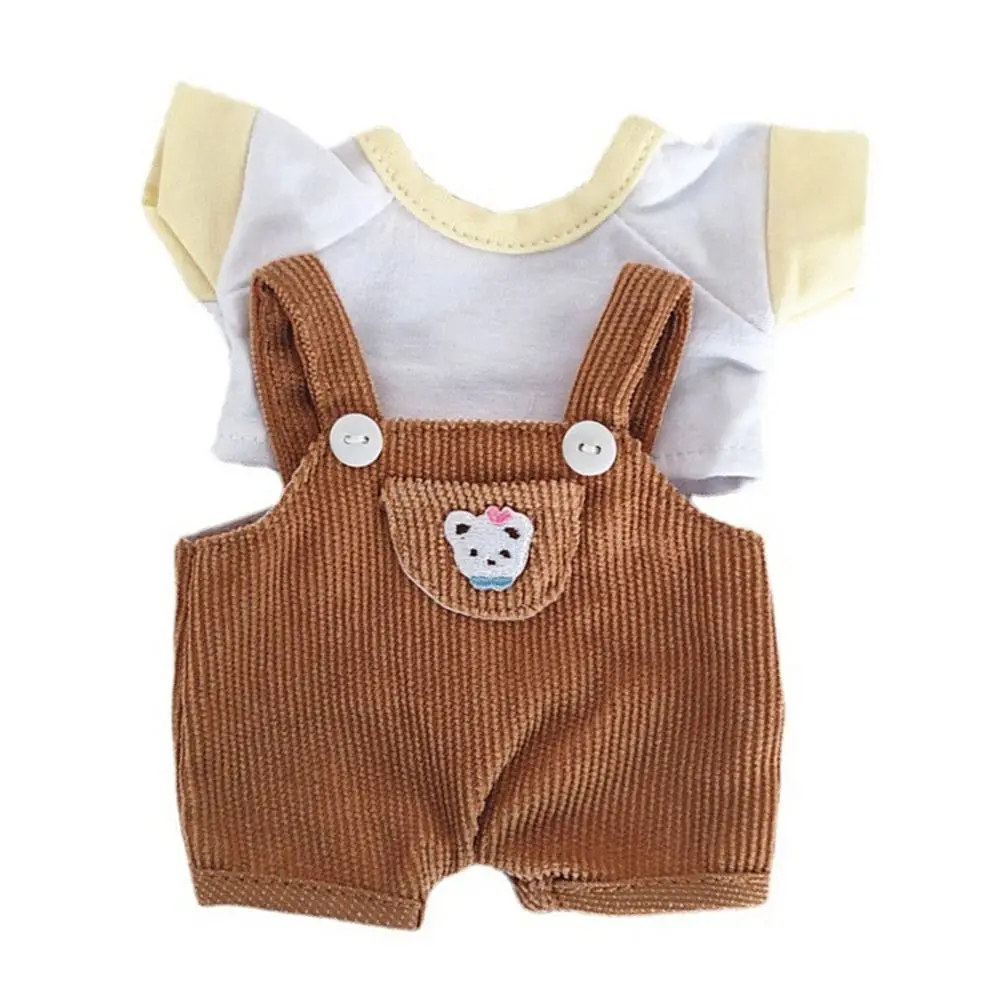 15cm/20cm Puppen kleidung lässig T-Shirt Overalls Jeans Outfit Baumwoll puppe Overalls Anzug trägt Puppen Kleidung Accessoires – Detail 25