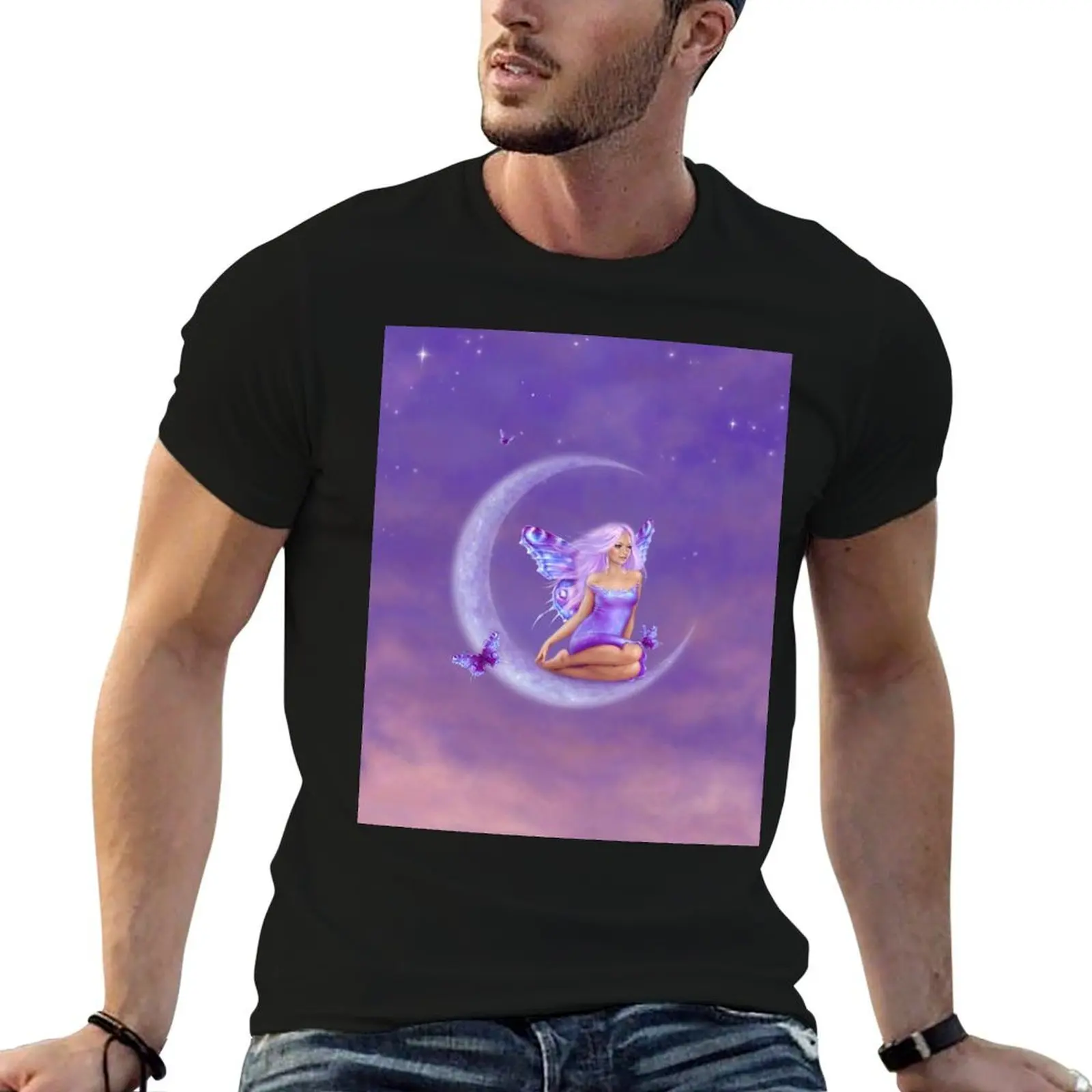 

Lavender Moon Butterfly Fairy T-Shirt black cotton t-shirt plain for man package t shirts for man graphic funny T-Shirt